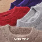 Mùa thu và mùa đông áo nhung lỏng ấm áp áo len cashmere trùm đầu V vòng cổ màu rắn kích thước lớn dày len áo len nam - Áo len Cashmere