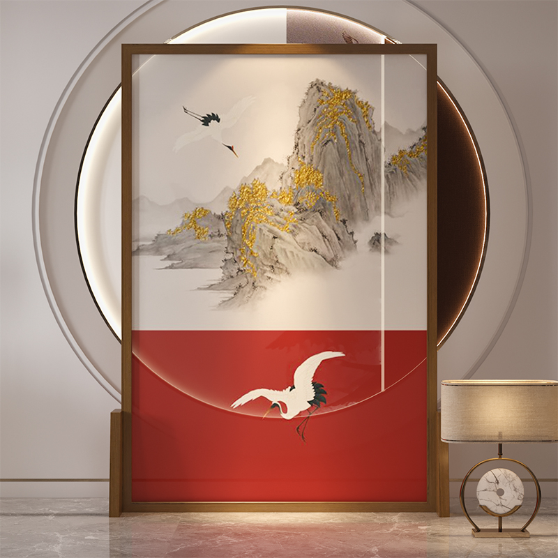 New Chinese-style screen partition entry porch modern minimalist classical crane living room office tea room shelter decoration