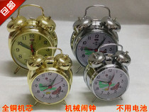 Old-fashioned old mechanical alarm clock manual winding big bell Full copper movement retro nostalgic environmental protection alarm clock