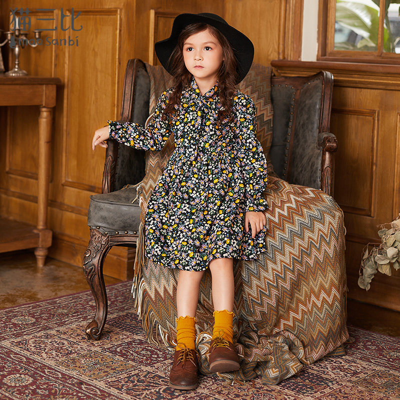 Girls Crush Dress 2022 Spring Dress New Yang Han Edition of the big children's cotton long sleeve dress spring and autumn