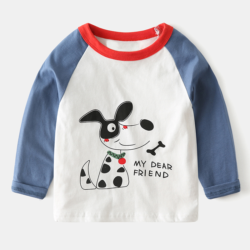 Boys dài sleevet t-shirt bông phim hoạt hình cho trẻ em mặc áo thun trẻ em mùa thu áo khoác mùa thu bé áo sơ mi dưới phiên bản Hàn Quốc.