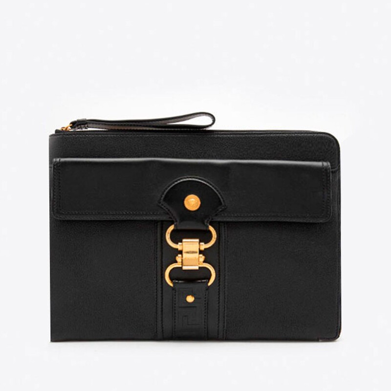 In-Stock Versace New Spring/Summer Logo Leather Medusa Zipper Men's Clutch Bag In-Stock Versace New Spring/Summer Logo Leather Medusa Zipper Men's Clutch Bag
