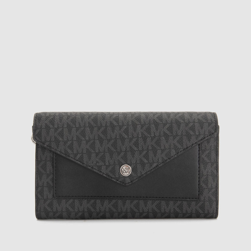 In Stock Michael Kors Spring New Collection Monogram Print Women's Long Leather Wallet Card Holder Bifold Wallet