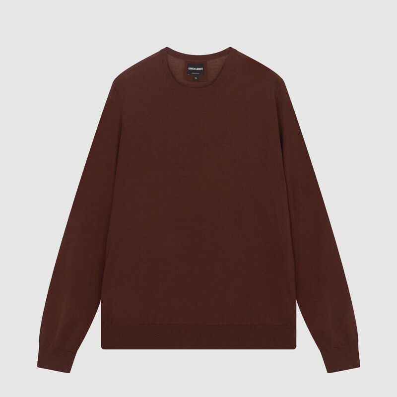 In-Stock Giorgio Armani Armani Ga New Wool Crew Neck Men's Simple Knit Sweater In-Stock Giorgio Armani Armani Ga New Wool Crew Neck Men's Simple Knit Sweater