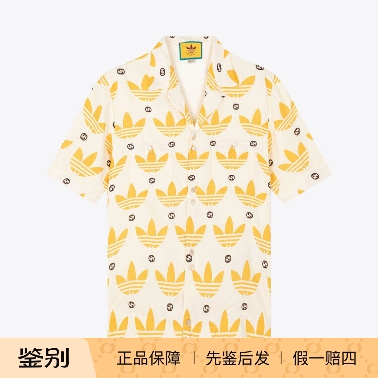 In-Stock Gucci Gucci Spring/Summer Collaboration New Product Logo Personalized Print Button Men's Short-Sleeve Shirt In-Stock Gucci Gucci Spring/Summer Collaboration New Product Logo Personalized Print Button Men's Short-Sleeve Shirt