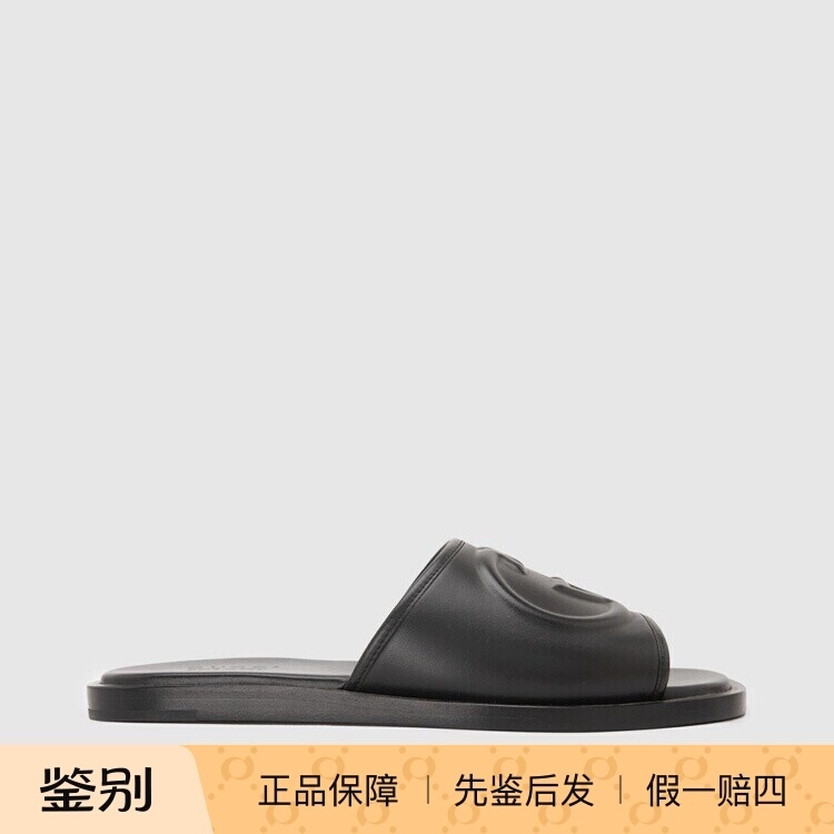 In-Stock Gucci Gucci Spring/Summer New Product Sheepskin Logo Embossed Men's Round-Toe Flat Slip-On Sandals Slippers In-Stock Gucci Gucci Spring/Summer New Product Sheepskin Logo Embossed Men's Round-Toe Flat Slip-On Sandals Slippers