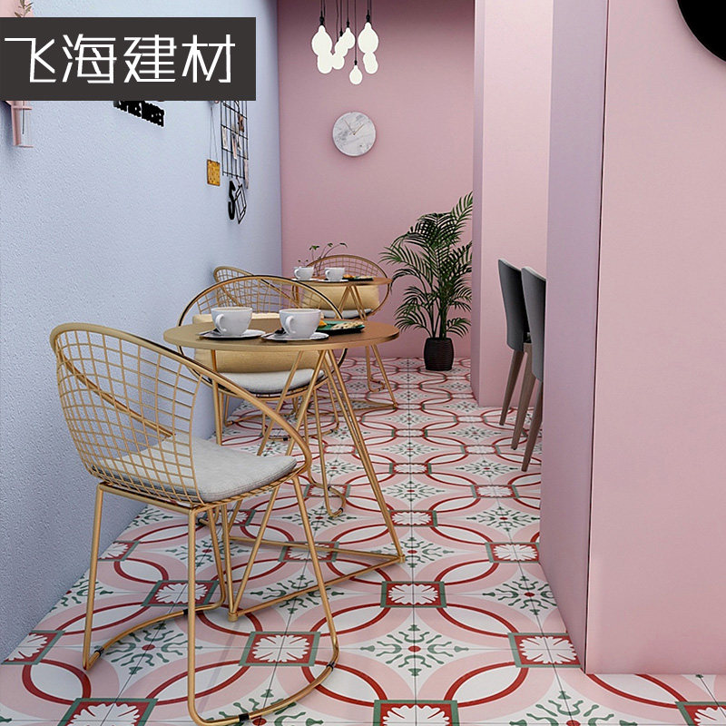 Nordic Ins Wind Pink Mesh Red Little Flower Brick 300 x 300 Kitchen Makeup Room Tile Balcony Parquet Floor Tiles