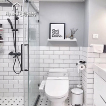 Nordic white brick 100 × 200 solid color black and white balcony kitchen bathroom wall brick bread brick small long strip porcelain