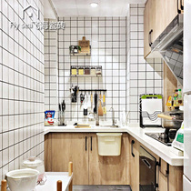 Nordic kitchen bathroom small white brick tile 300 × 600 black and white plaid brick bread toilet balcony wall tile