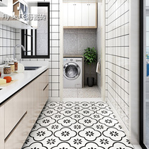 Nordic black and white geometric small tiles 300 × 300 kitchen wall tiles art flower tiles toilet floor tiles balcony