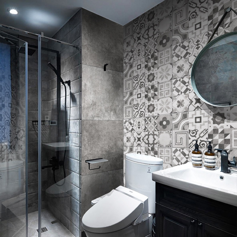 Industrial wind gray cement toilet tiles 300x600 Floor tile tiles in floor tiles in floor tiles