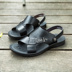Dép tê giác nam VOLO hè 2018 mới nam dép da bình thường đế mềm đế xuồng trung niên giày nike nam Sandal