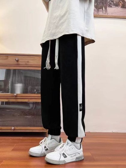 秋冬季高个子加长版男裤子长腿运动裤休闲裤卫裤120cm潮加厚束脚