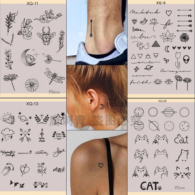 Fresh Style Tattoo Transfer Paper with Designs, 4 Sheets of Plain Flower Series, No Need to Trace, Comes with Gel Transfer Kit, No Cost