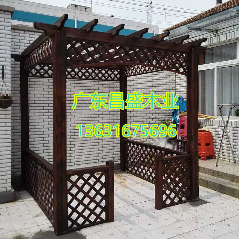Anti-corrosion wood grape rack Finnish wood grid floor Garden fence fence Wooden bridge Wooden door Gazebo terrace Stairs Flower box