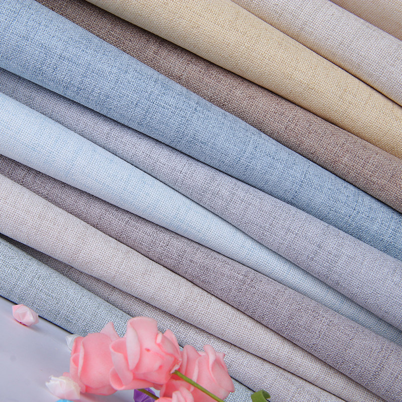 Thickened modern minimalist colour seamless wall fabric linen full house wallbe Nordic wind bedroom living room TV background wall