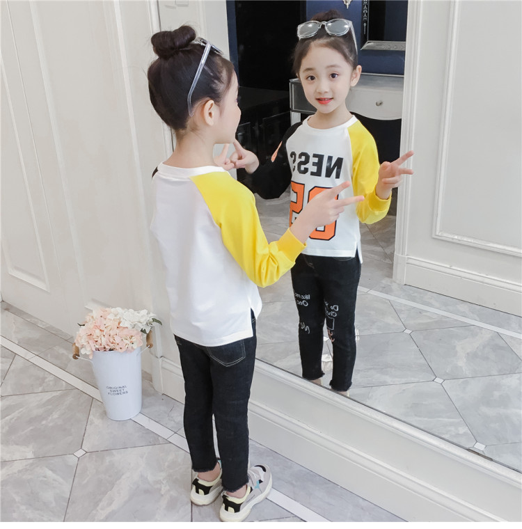 Trẻ em mặc áo thun bé gái mùa thu 2018 phiên bản mới của Hàn Quốc thời trang áo dài tay đại dương trẻ em mùa xuân và áo sơ mi mùa thu t quần áo trẻ con