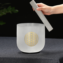 Semi-transparent frosted crystal bowl Singing bowl Music bowl Playing bowl Musical instrument Sound therapy Yoga meditation artifact Crystal musical instrument