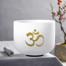 Crystal bowl Singing bowl Plated Ohm pattern music bowl Playing bowl Musical instrument Meditation artifact Yoga Chakra Crystal musical instrument