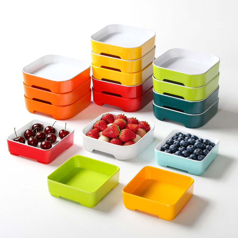 Melamine Tableware Ktv Snack Plate Multi-Layer Hot Pot Restaurant Buffet Snack Fruit Special Plate Commercial Plastic Square Box Melamine Tableware Ktv Snack Plate Multi-Layer Hot Pot Restaurant Buffet Snack Fruit Special Plate Commercial Plastic Square Box