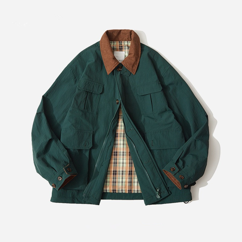 American-Style Trendy Brand Couple's Color-Blocked Casual Jacket for Men and Women, New Spring Loose-Fitting Versatile Workwear Jacket