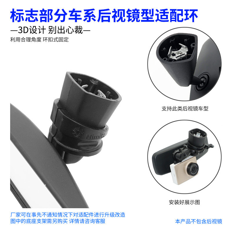 Nimitz rear mirror bracket logo adapter ring Single adapter ring 3D printed with special texture