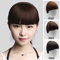 Fake bangs natural invisible lifelike eyebrows braid bangs wig female round face Net red Qi Liuhai film