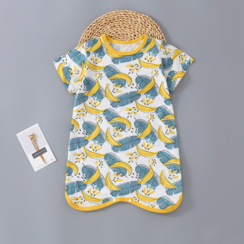Children's one-piece pajamas Spring and Autumn cotton long-sleeved loungewear sleeping bag Hayi Baby nightgown Summer men's and women's children's nightgown