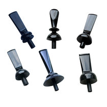 Heather wood pipe accessories large outer diameter cigarette holder super thick mouthpiece black handle tail straight bend 3MM flue acrylic