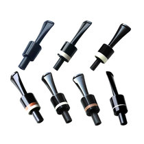diy imported briar wood handmade pipe accessories 3mm filter element acrylic long cap pipe mouthpiece 15 outer diameter
