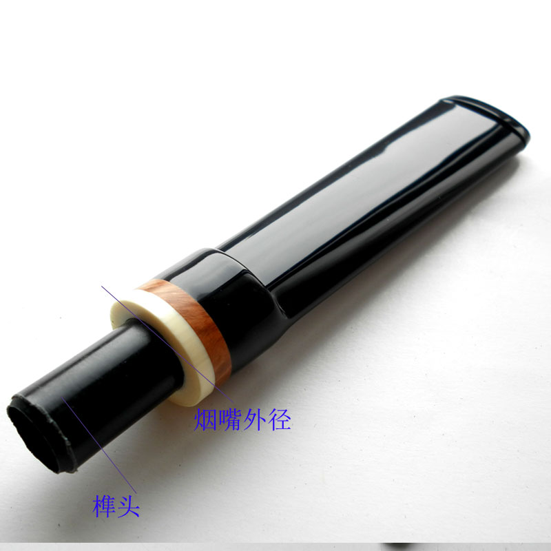 Diy imported heather mahogany wood handmade pipe accessories acrylic 9MM filter cartridge cigarette holder double ring saddle