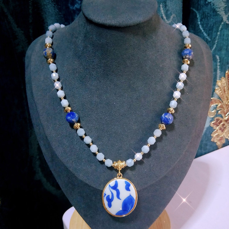 Design Service Old Porcelain Fragments Necklace Custom not to miss straight sowing room See in physical size Friend