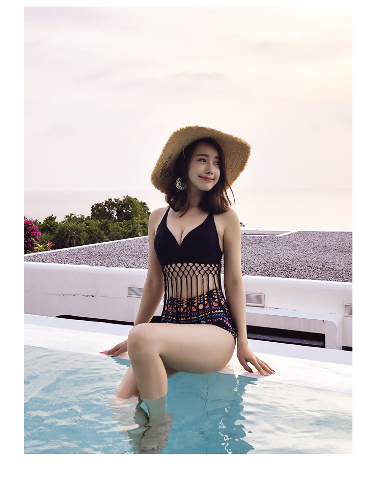 Bộ bikini cạp cao eo thon màu sắc mỏng manh áo tắm lưới trong suốt áo tắm nữ tether làm đẹp trở lại gợi cảm - Bikinis áo bơi cho người béo