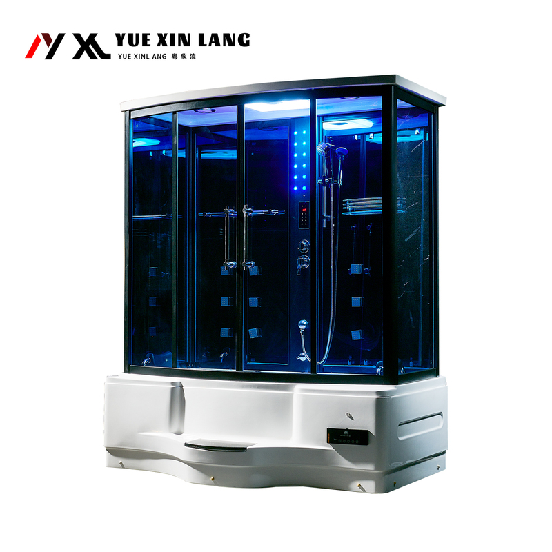 1.8m Overall Luxury Bathroom Shower Room Massage Tub Dual-Use Double Rectangular Steam Sauna Wet Steam Room