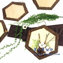 Kindergarten ring material hexagonal wood plate listed diy hand creative childrens painting background decoration