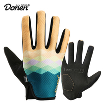 Dan DONEN new cycling gloves men and women models long finger touch screen 3D non-slip spring and summer protective riding gloves