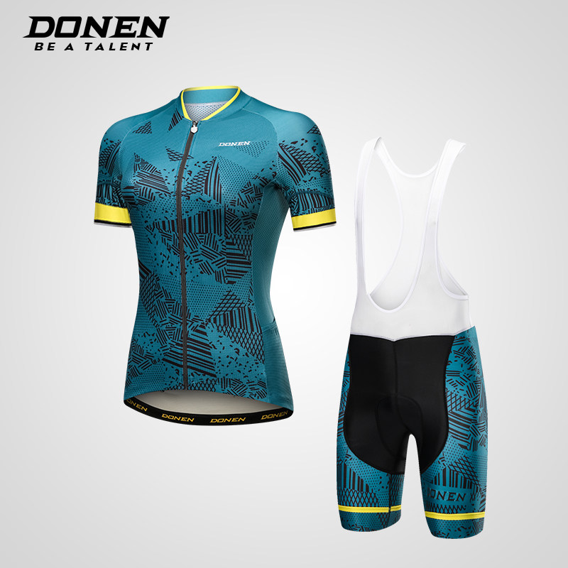 Dahn Women's Summer Cycling Wear Short Sleeve Suit Bicycle Baby Bag Pants Stars Geometry PRO Cycling Gear