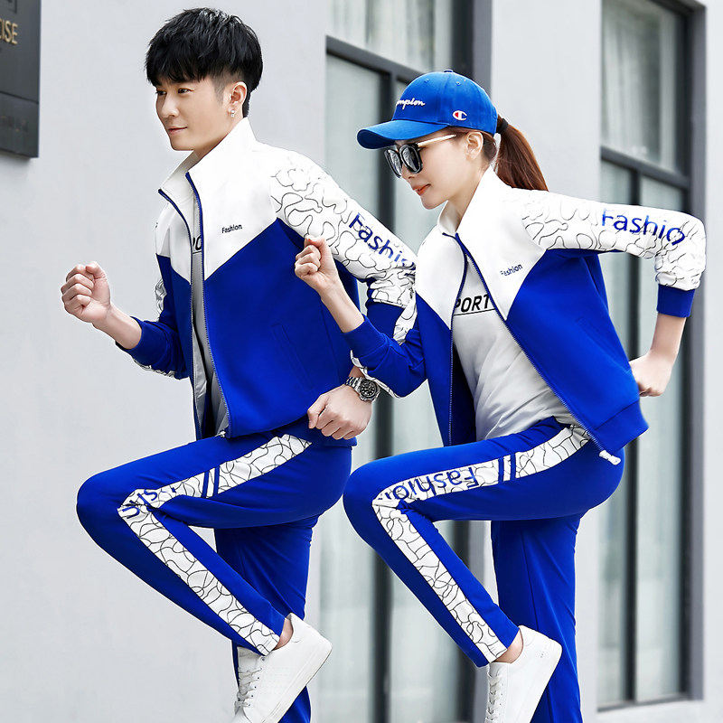 Jordano couple sports suit spring and autumn three-piece set 361 men's casual clothes women's cardigan square dance group purchase clothes