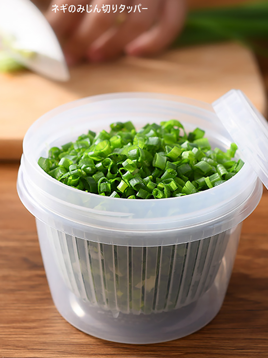 Japan green onion preservation box Food plastic sealed box Refrigerator drainable fruit ginger garlic preservation storage box