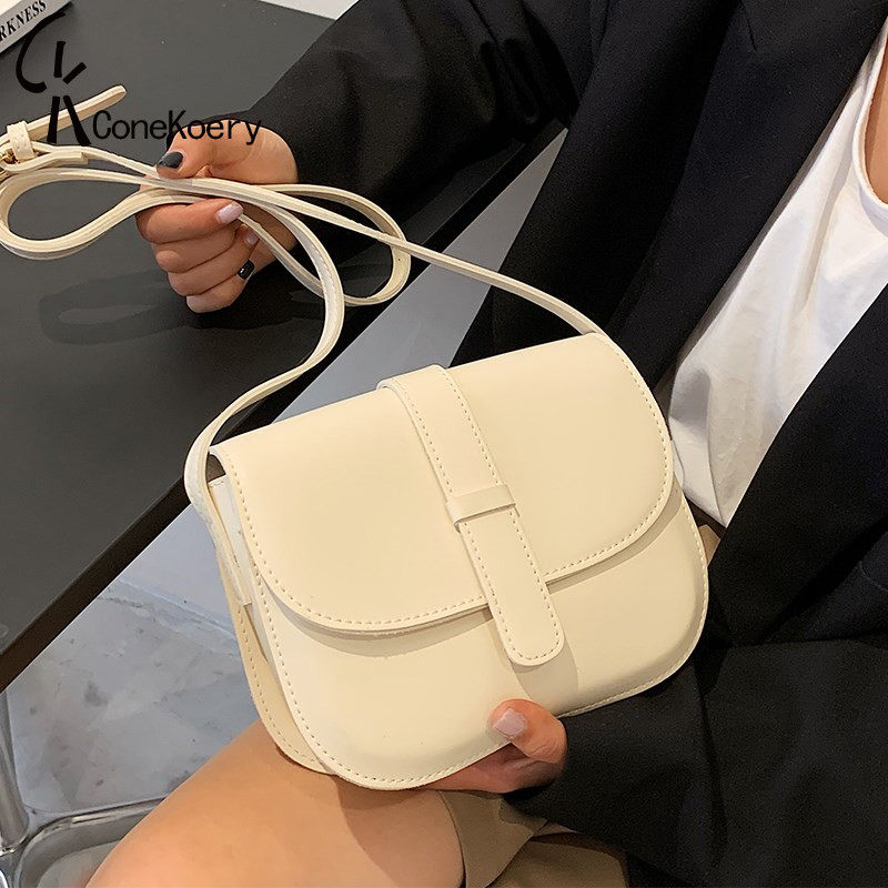 French Cone Koery leather bag women's 2023 new trend this year popular one-shoulder Messenger all-match saddle bag