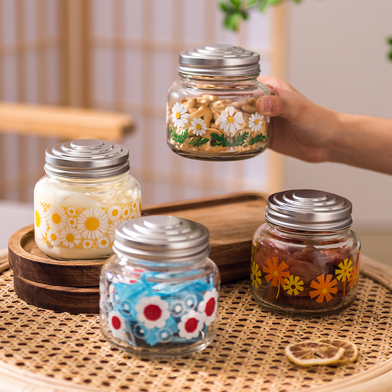 Japan imported glass sealed tank tea storage tank empty bottle stone grassy nitrogen food coffee beans preserved jar