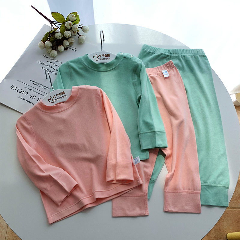Baby and young children without trace middle baby spring and autumn winter clothing heating home suit autumn clothes high waist pants