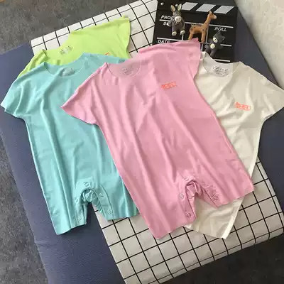 Nine children with the same baby cut incognito baby jumpsuit short-sleeved romper climbing suit newborn summer modal