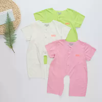 Unlimited baby Modal jumpsuit Newborn summer thin baby short-sleeved Ha clothes