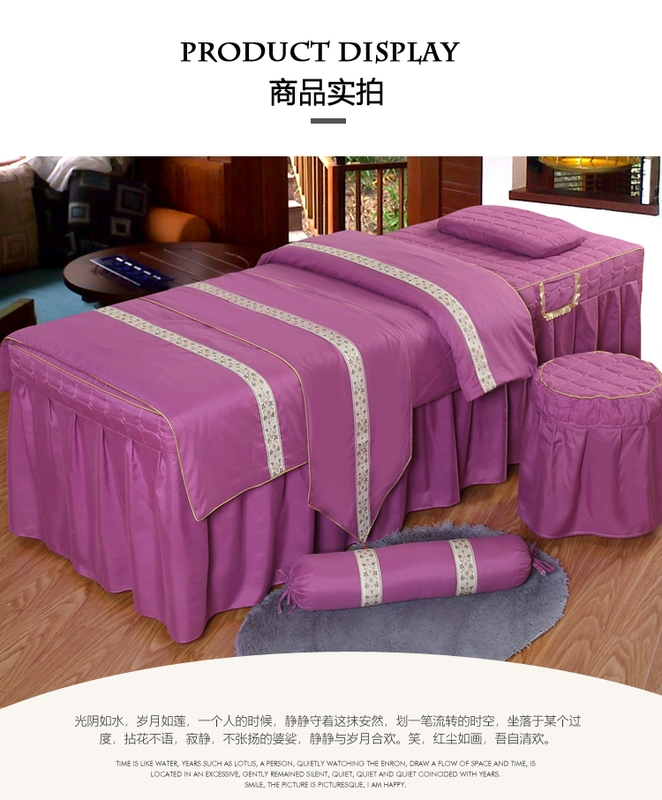 Làm đẹp da thân thiện với khăn trải giường cotton gia đình bốn phong cách châu Âu massage bông trị bedspread bedspread denim tùy thẩm mỹ viện - Trang bị tấm