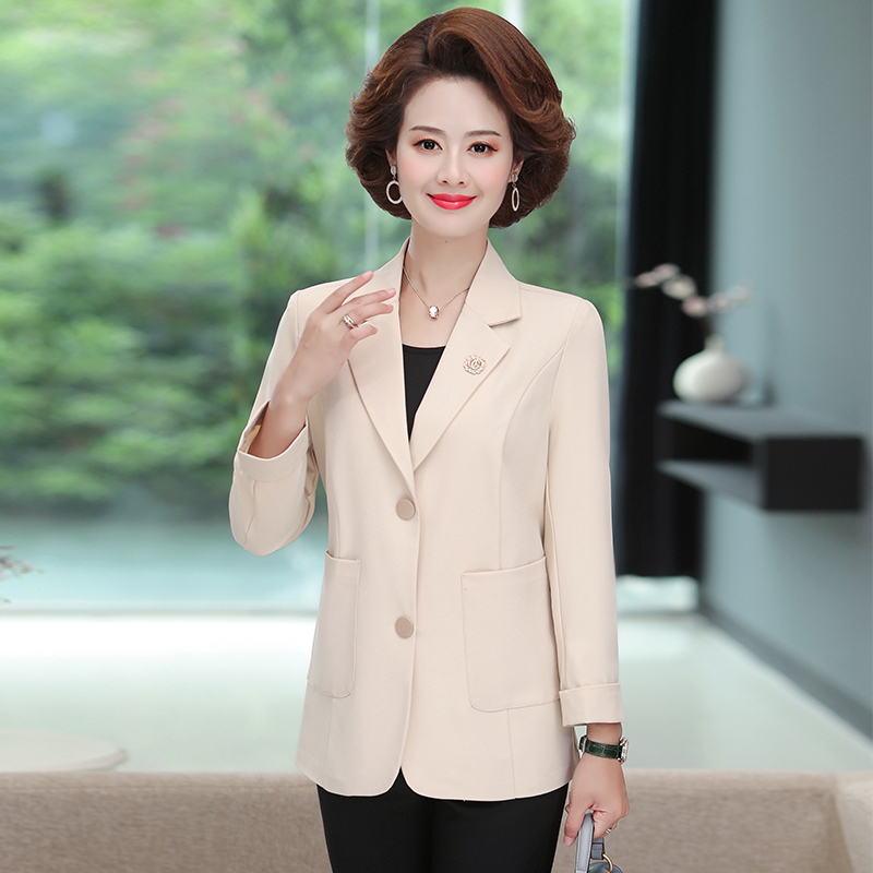 Mom Loaded With Autumn Clothing Suit Jacket Thin style Fashioned Fashion Short women 2021 New 50-year-old blouses Spring and autumn