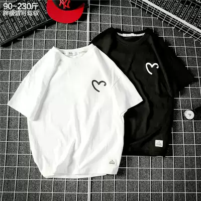 Summer short-sleeved men's trend brand trend fat fat plus fat plus size loose round neck T-shirt half-sleeved T-shirt summer men's clothing