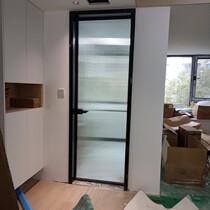 Very narrow 1 8 titanium magnesium alloy kitchen toilet double bag set of flat door super white Changhong super white frosted simple style