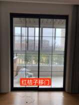 1 6 hanging rail net red extremely narrow titanium magnesium alloy frame balcony kitchen tempered glass push-pull door