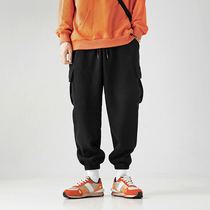 Sweatpants trousers mens 2021 autumn pants leggings sports pants overalls black casual pants straight and loose